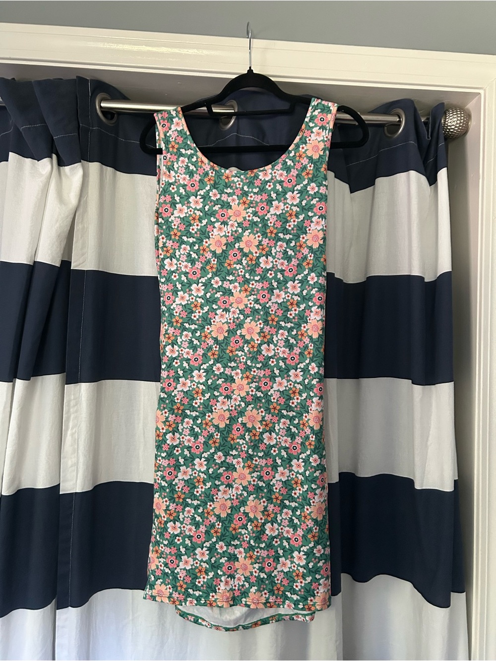 Floral maternity Sleeveless Shift Dress - Pink & Green